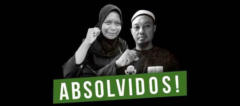 Haslilin e Andi Firmansyah foram absolvidos! Foto em branco e preto de Haslilin e Andi Firmansyah